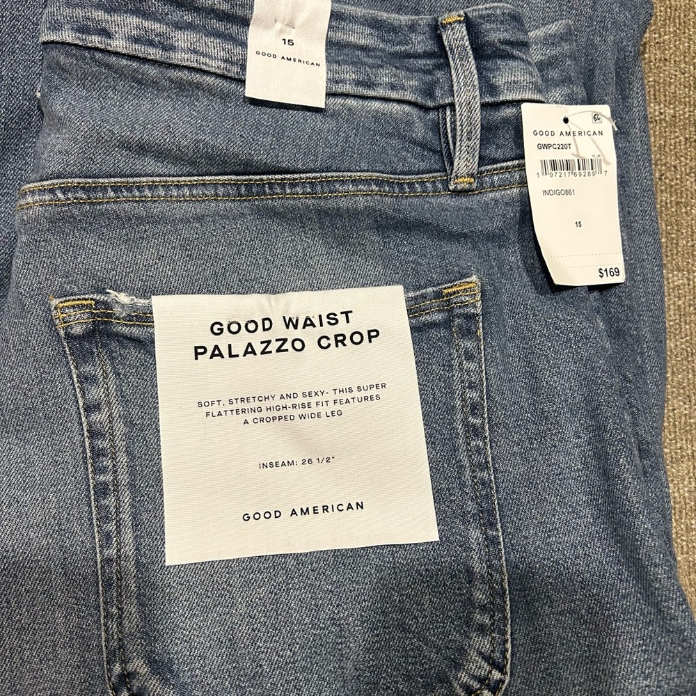 Good American Indigo Flare Palazzo Jeans